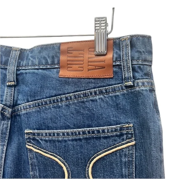 NWT Gap x Cult Gaia High Rise Stride Chain Jeans in Blue Size 28 - Picture 8 of 10